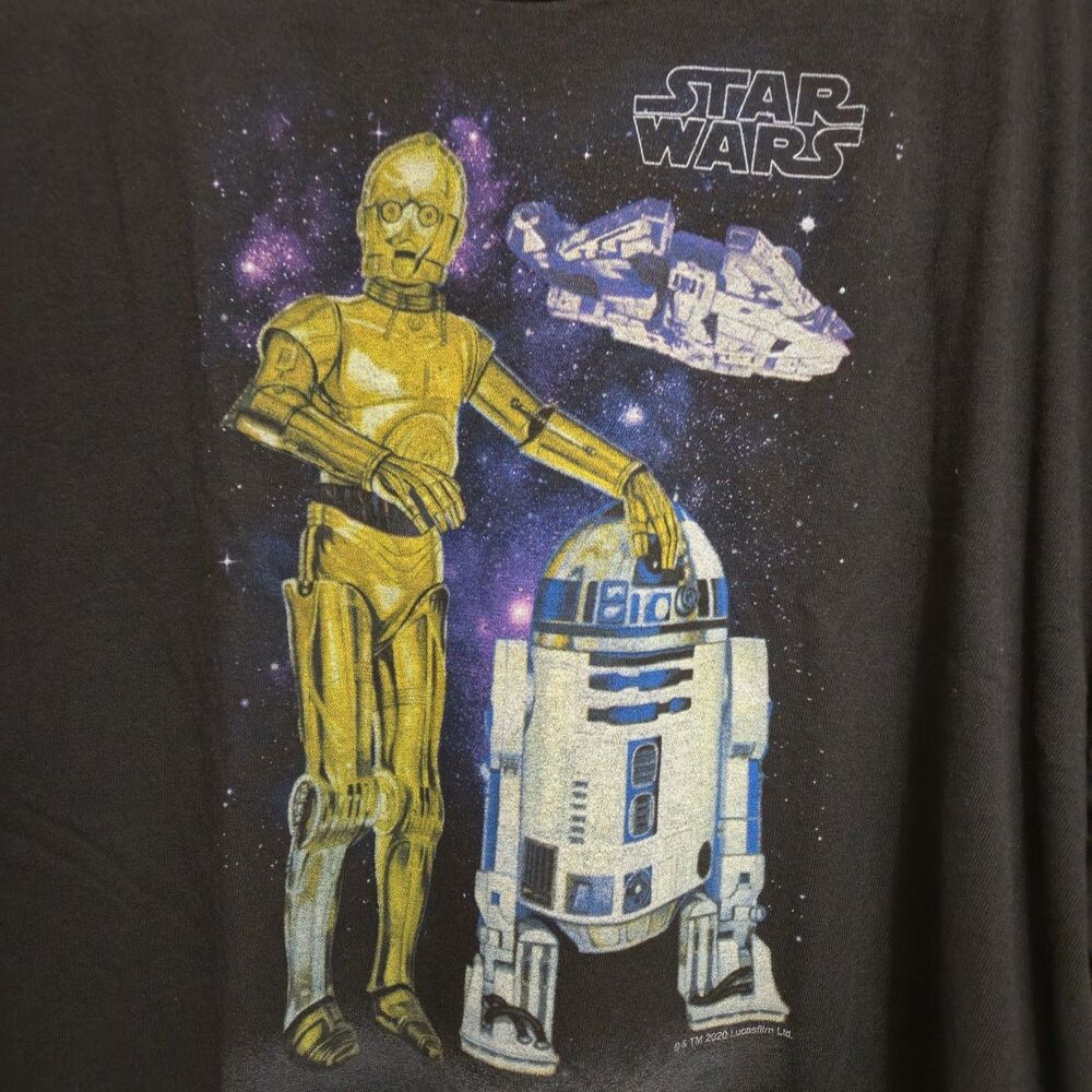 Star Wars T-shirt R2-D2 C-3PO Size XXL Graphic Black Tee Junk Food Tag NEW